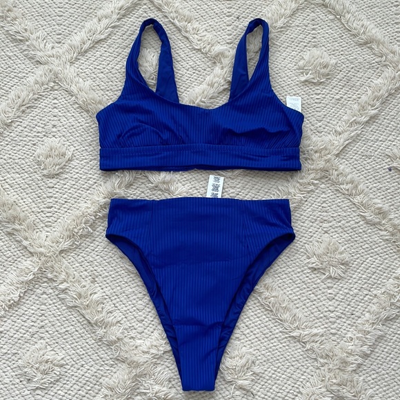 Vitamin A blue ribbed bikini - Picture 3 of 6